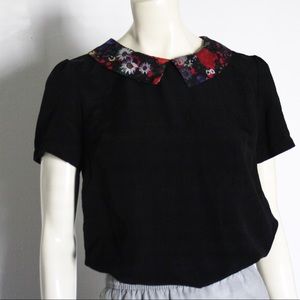 Floral collar blouse